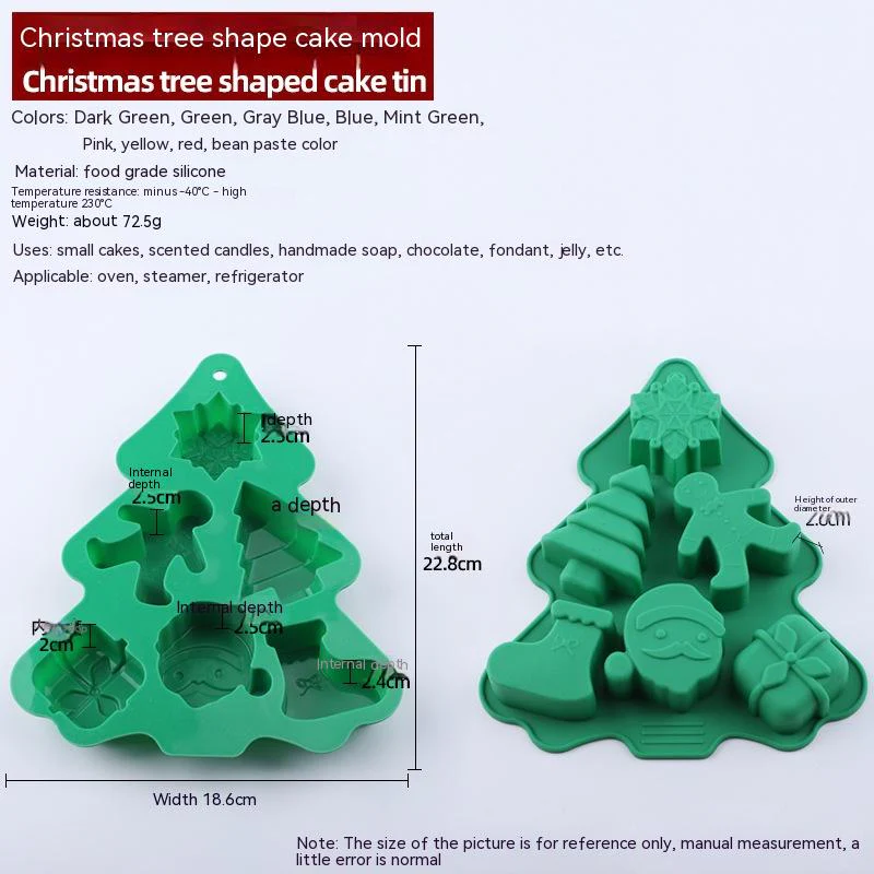 Christmas Silicone 6 Square Shaped DIY Baking Tray - Image 2