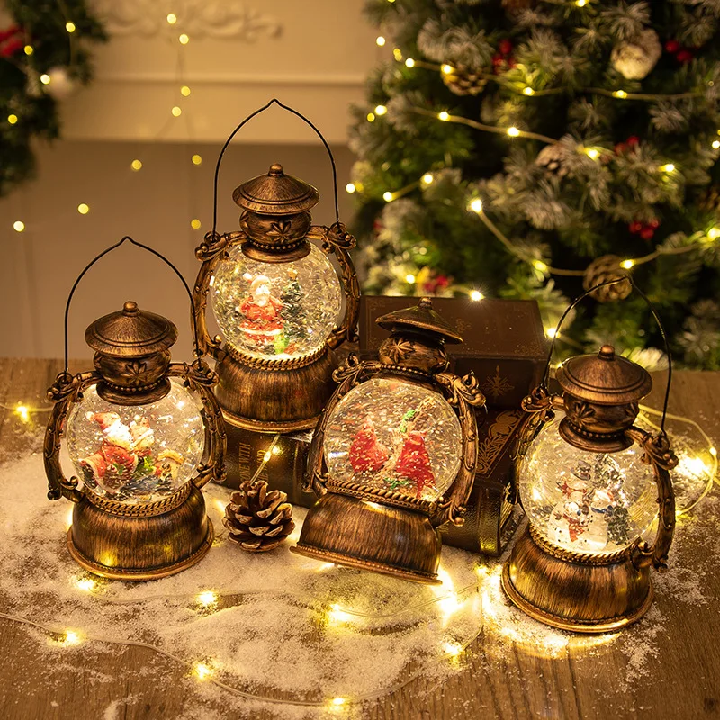 Christmas Snow Globe Lantern with Music & LED Light - Image 2