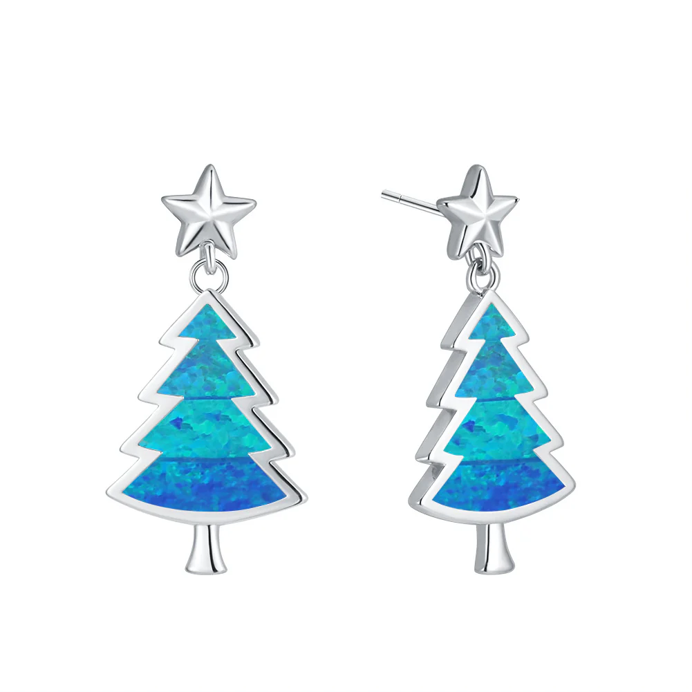 Christmas tree pentagram earrings - Image 7
