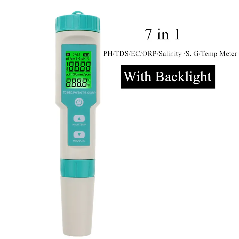 COM-600 7 in 1 PH TDS EC ORP Salinity  S. G Temp Meter Water Quality Tester - Image 8