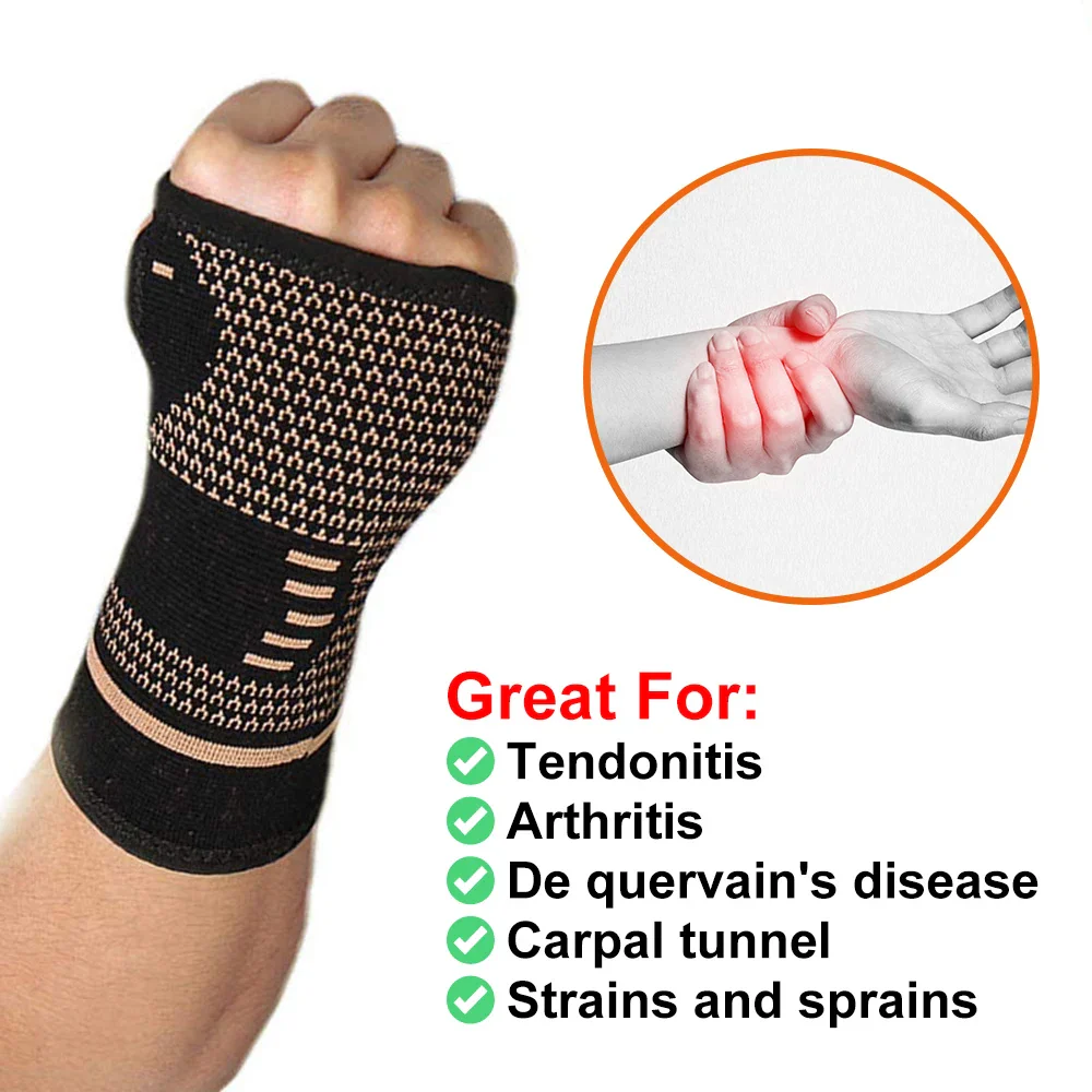 Copper Compression Wrist Sleeve – Sports and Arthritis Support - Image 2