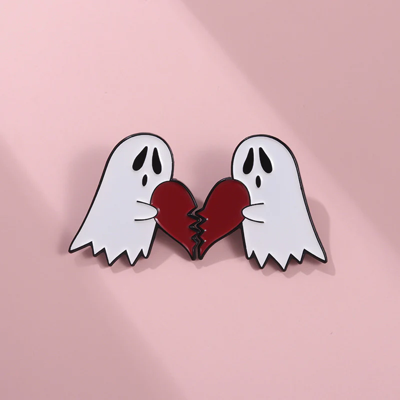 Creative Halloween Couple Breastpin Metal Emblem Ghost Love New Neckpin