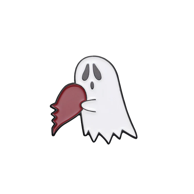 Creative Halloween Couple Breastpin Metal Emblem Ghost Love New Neckpin - Image 3