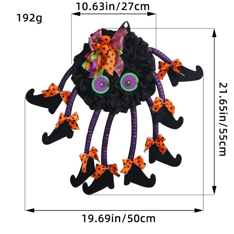 Creative Halloween Multi-legged Spider Door Hanging Wreath Party Decorations - Image 5