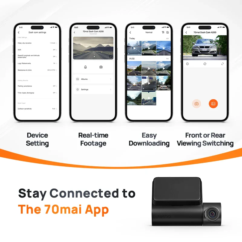 Dash Cam A200 Dual-Channel Recording (1080P) - Image 6