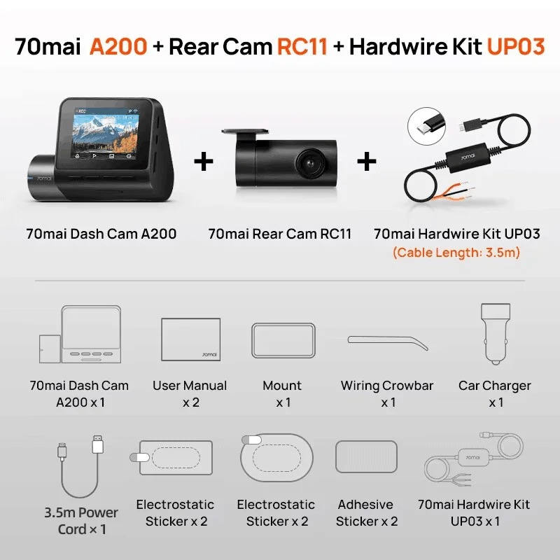 Dash Cam A200 Dual-Channel Recording (1080P) - Image 7