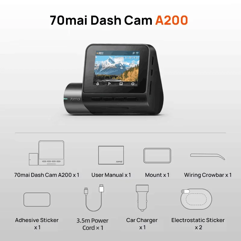 Dash Cam A200 Dual-Channel Recording (1080P) - Image 8