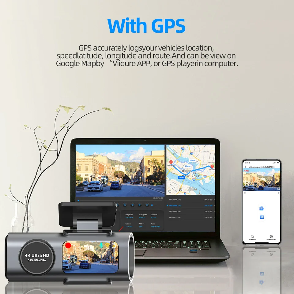 Dash Cam Dual Lens 4K UHD Recording Car Camera DVR - Image 4