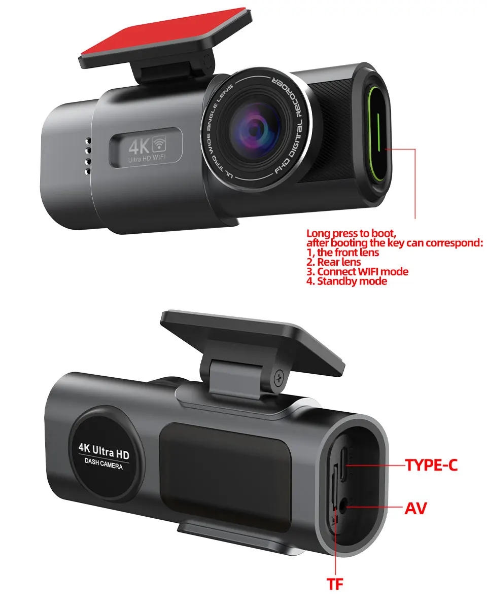 Dash Cam Dual Lens 4K UHD Recording Car Camera DVR - Image 6