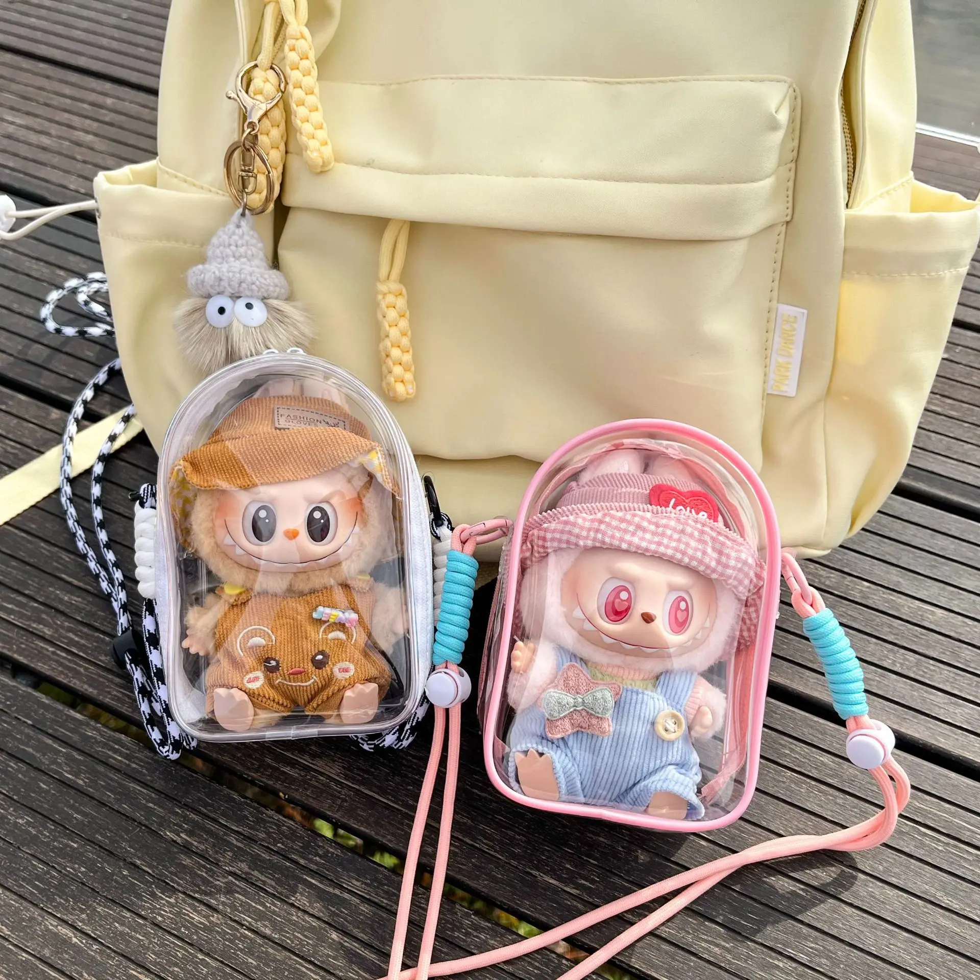 Doll Protective Carry Case for 15cm Labubu Plush Dolls – Shoulder Bag with Rope - Image 4