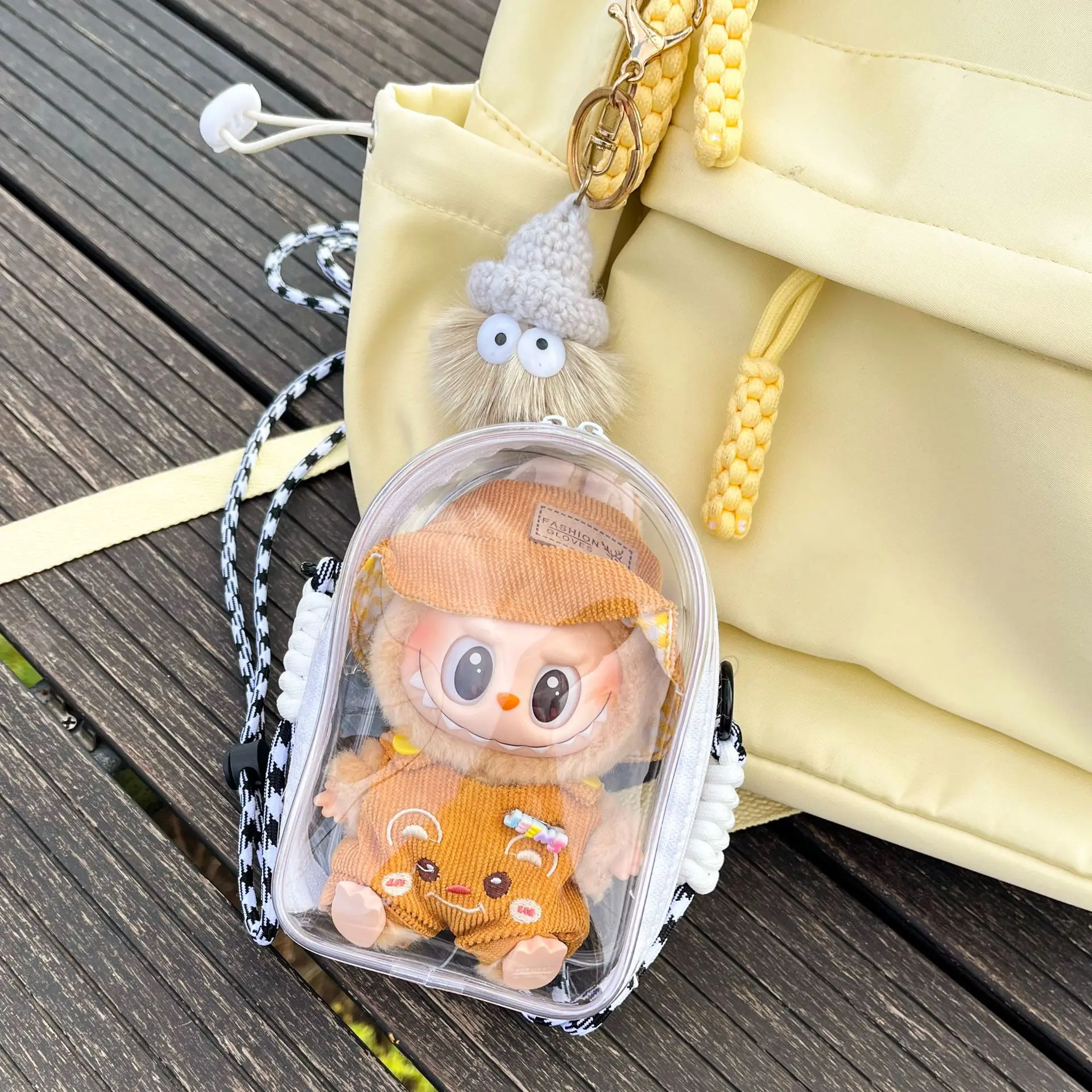Doll Protective Carry Case for 15cm Labubu Plush Dolls – Shoulder Bag with Rope - Image 6
