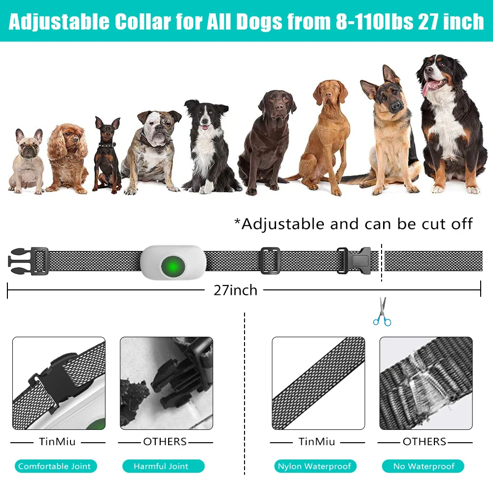Electric Training Collar Rechargeable Anti Bark Dog Collar with Remote - Image 3