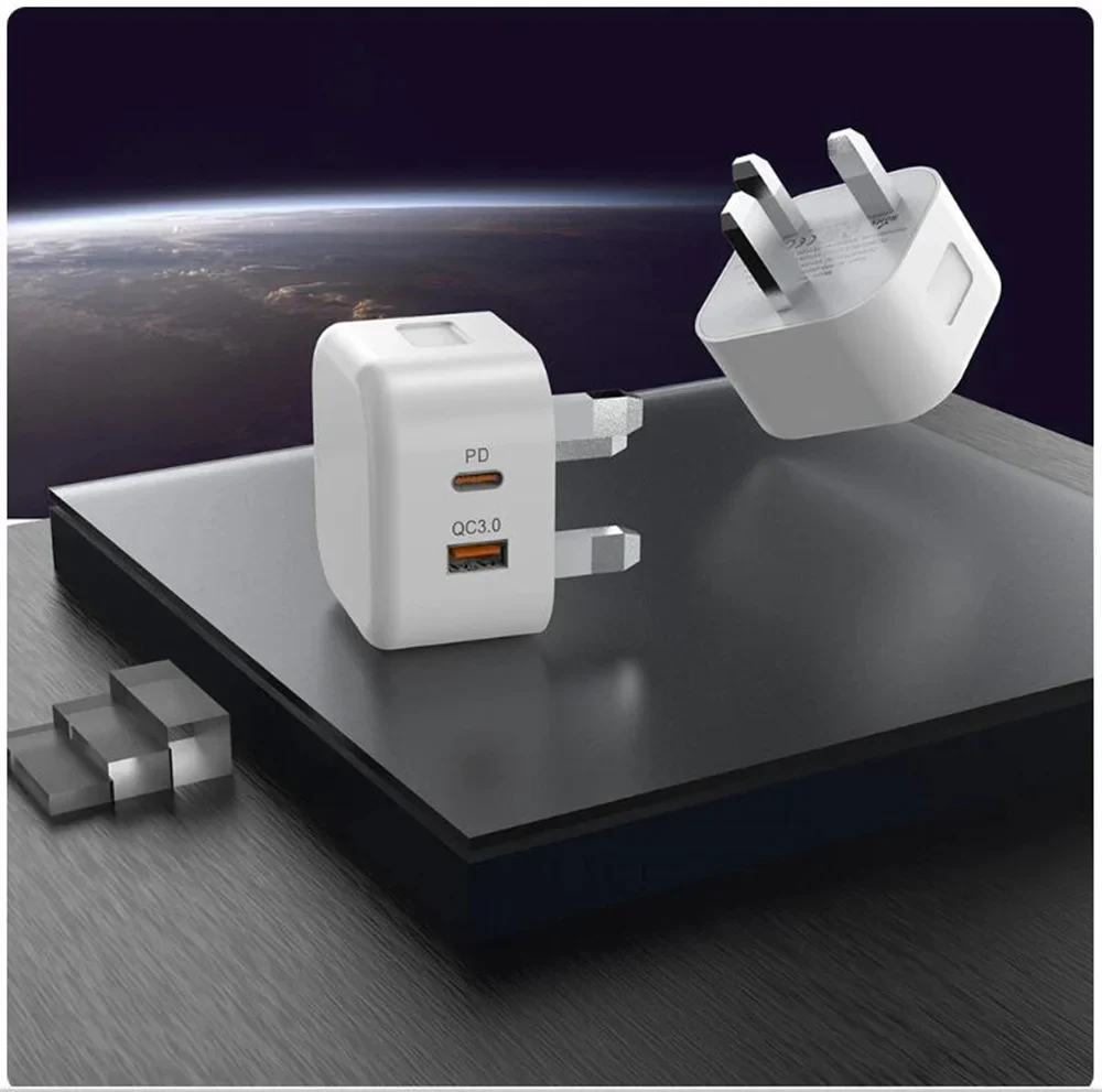 UK/EU/US 20W Adapter with Dual USB Ports - Image 5