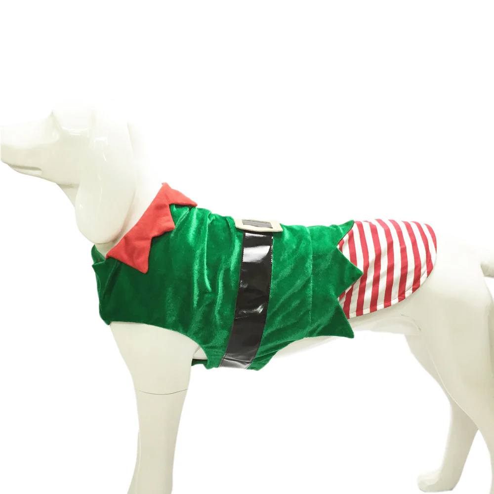 Fashion Christmas Clothes Green Elf Pet Dog Christmas Costume - Image 3
