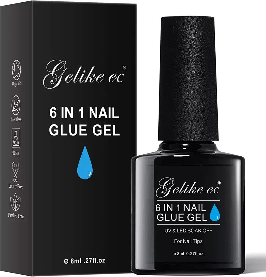 Gelike 3 in 1 Nail Glue Gel for Acrylic Nails Long Lasting, Curing Needed UV For - Image 7