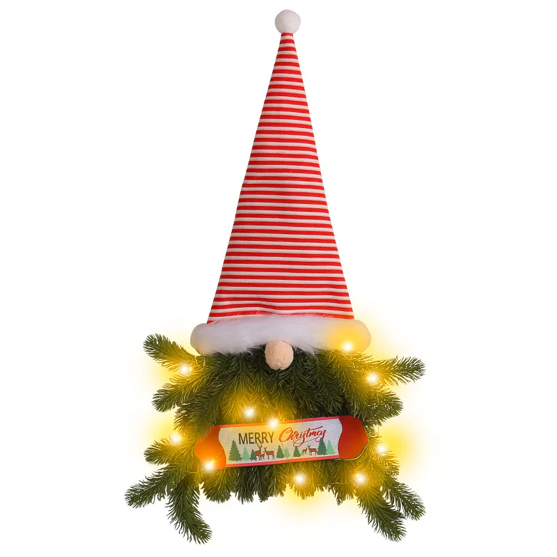 Glowing Christmas Wreath Upside Down Tree Stripes A Tall Hat - Image 2