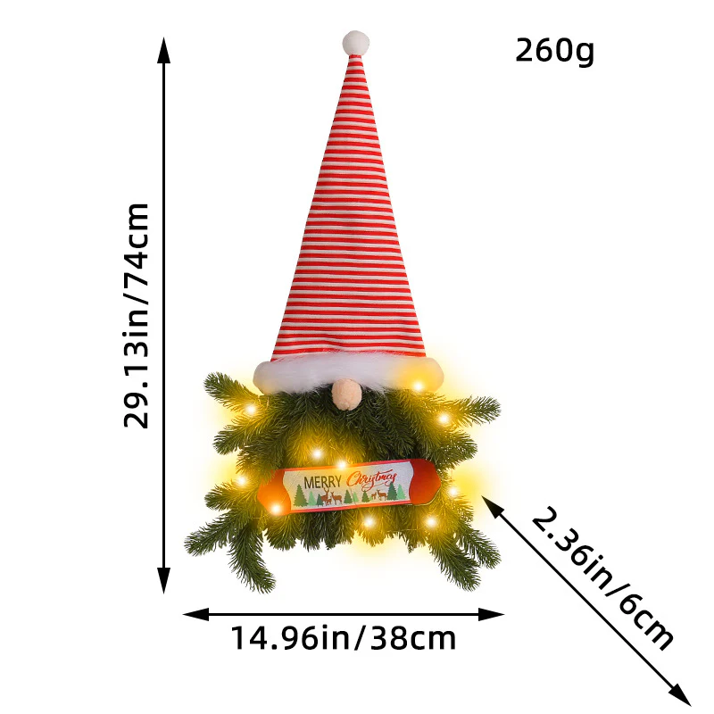 Glowing Christmas Wreath Upside Down Tree Stripes A Tall Hat - Image 3