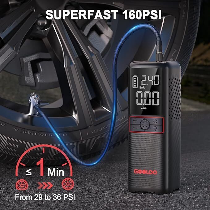 Gooloo Cordless Tyre Inflator Air Compressor Car Tyre Pump - Image 2