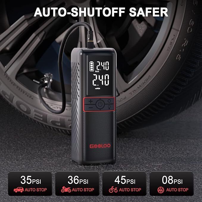 Gooloo Cordless Tyre Inflator Air Compressor Car Tyre Pump - Image 5