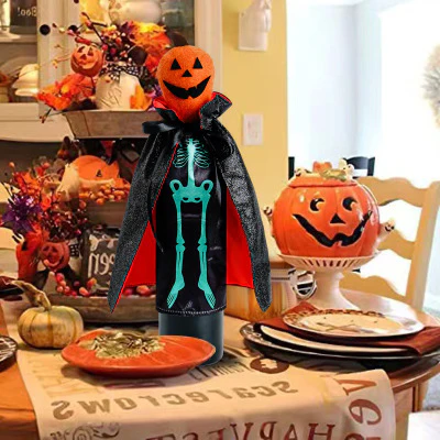 Halloween Pumpkin Champagne Wine Bottle Cover - Image 2