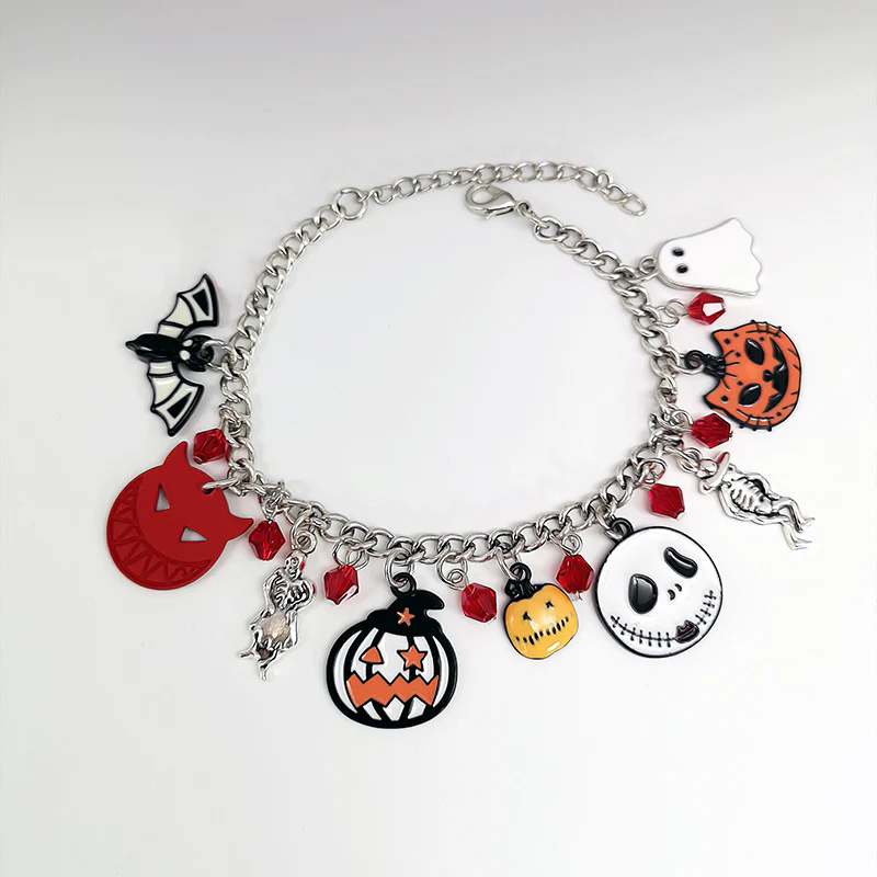 Halloween Bracelet With Pumpkin Skull Ghost Funny Jewelry - Image 4