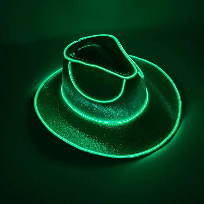 Halloween Carnival Party LED Wireless Fluorescent Colourful Cowboy Flashing Hat - Image 10