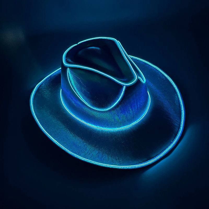 Halloween Carnival Party LED Wireless Fluorescent Colourful Cowboy Flashing Hat - Image 15