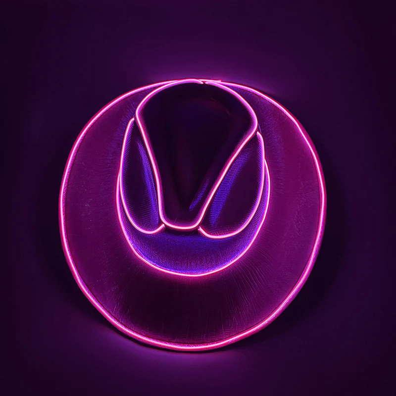 Halloween Carnival Party LED Wireless Fluorescent Colourful Cowboy Flashing Hat - Image 7