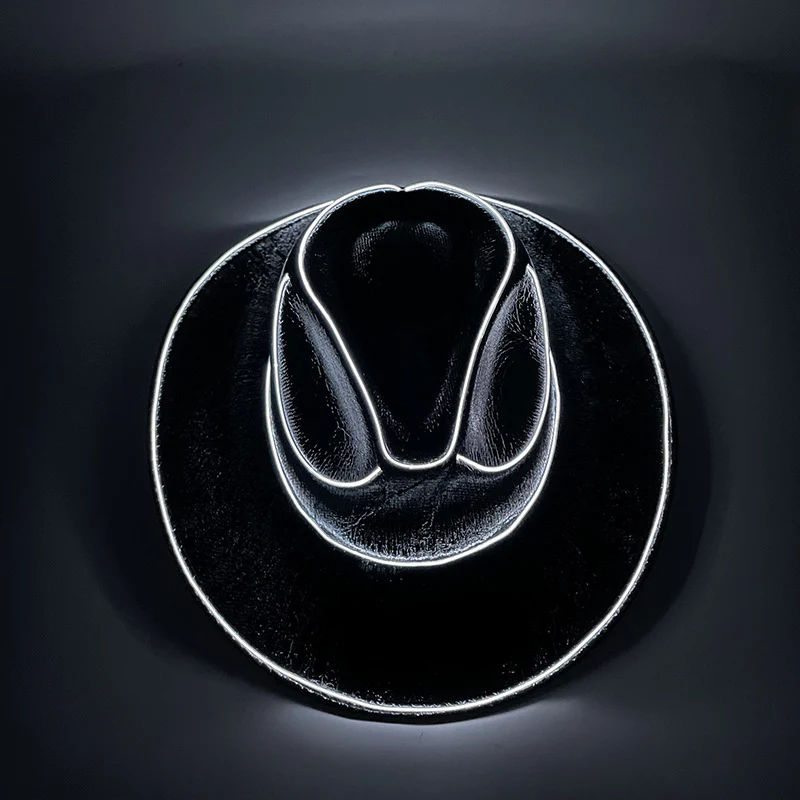 Halloween Carnival Party LED Wireless Fluorescent Colourful Cowboy Flashing Hat - Image 9