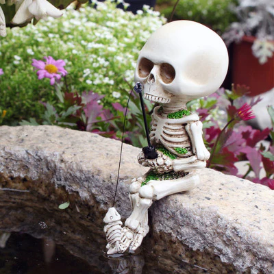 Halloween Fishing Skeleton Decoration Ornament - Image 2