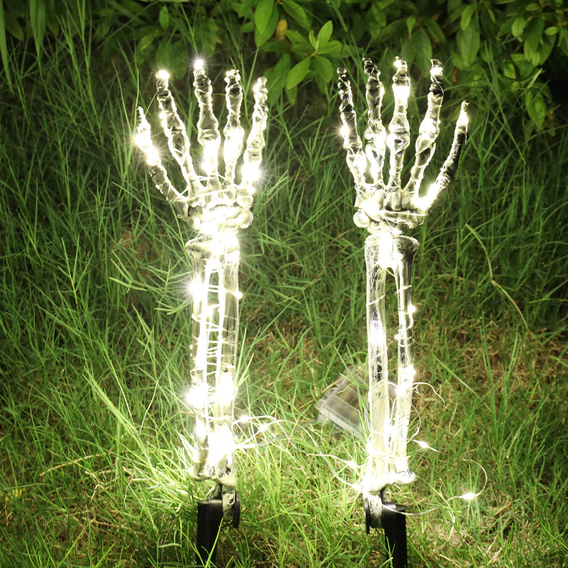 LED Light-emitting Skeleton Skull and Hand Halloween Garden Decoration - Image 3
