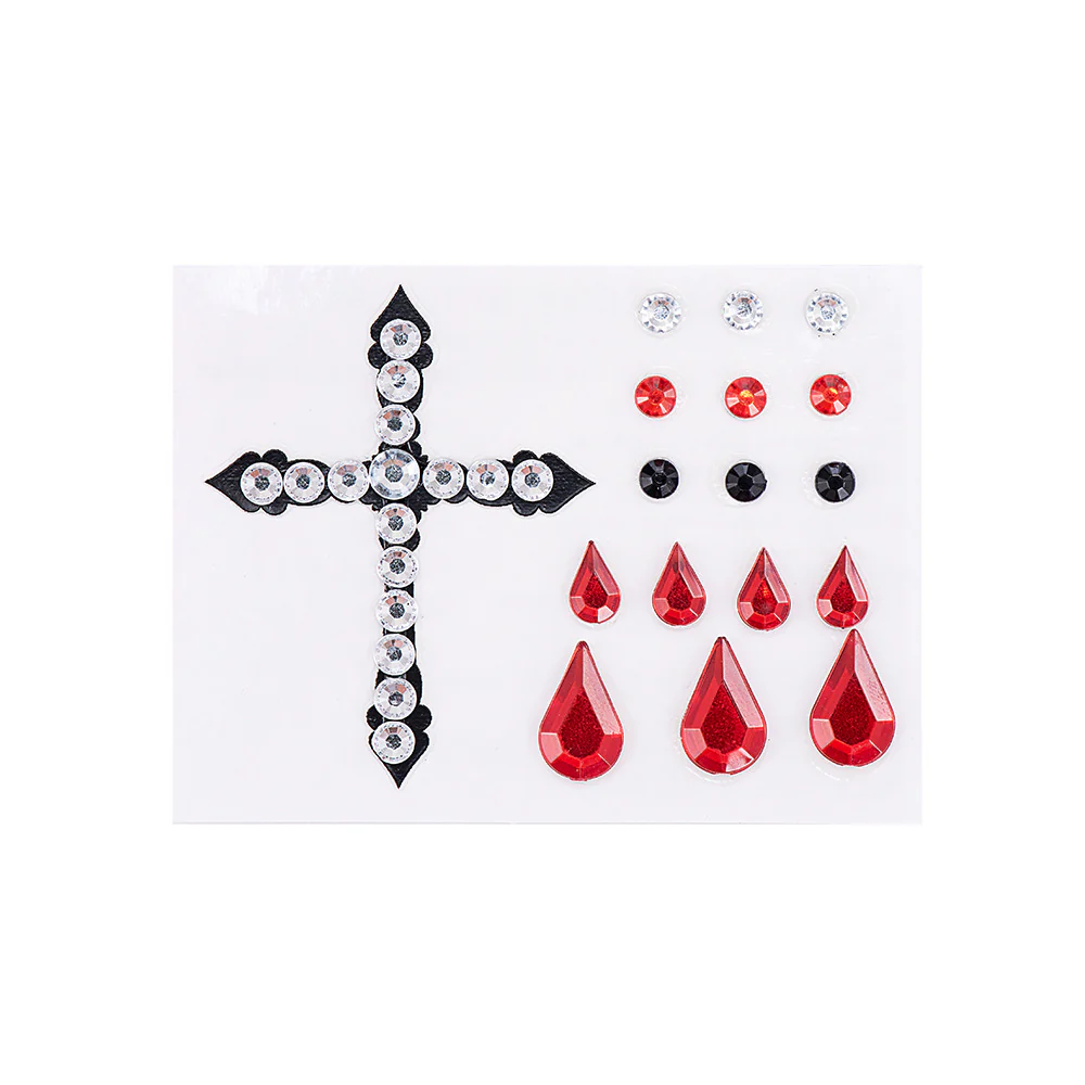 Halloween Dressing Cosmetics Cross-border Black Lipstick Smoky Makeup Plasma Stickers Halloween Painted Set - Image 2