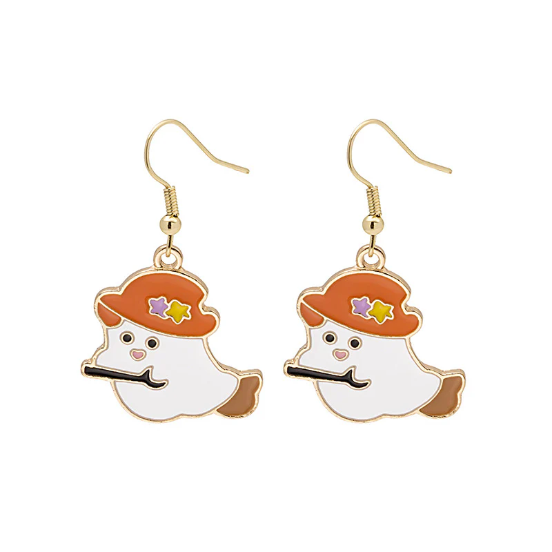 Halloween Earrings Cute Pumpkin Spooky Oil Drip Alloy Earrings Jewelry - Image 16
