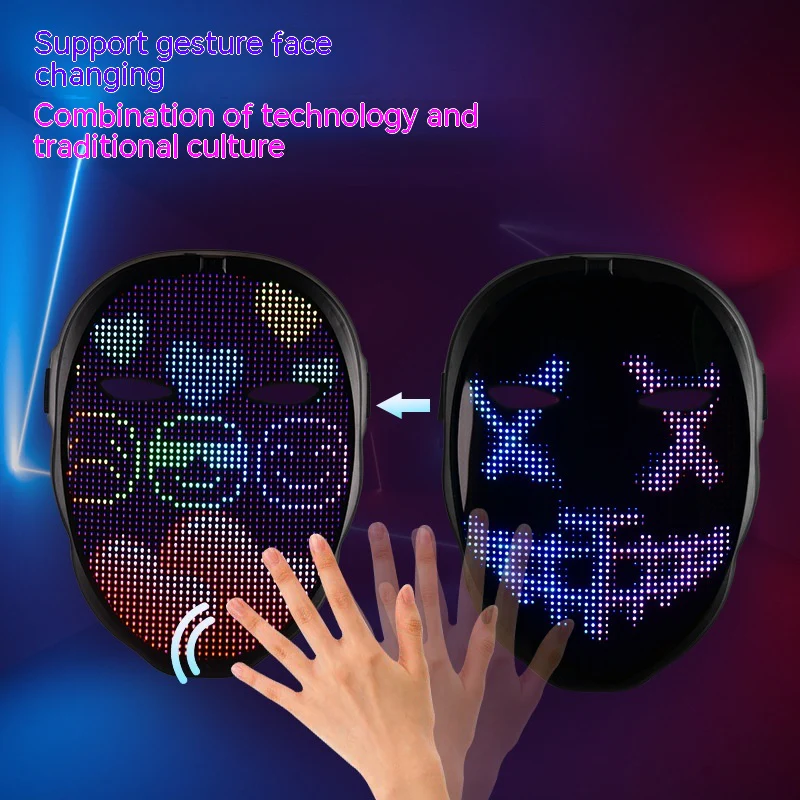 Halloween Face Masks Full Colour LED Luminous Mask Face Changing Mask Party Bar Props - Image 5