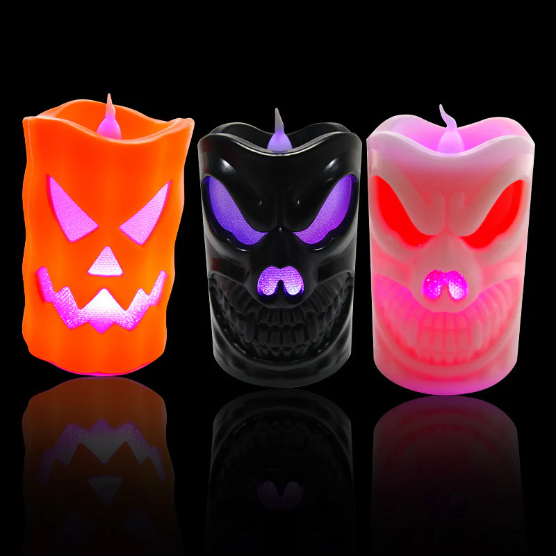 Halloween Flameless Candle Light LED Colourful Candlestick Table Decoration - Image 2
