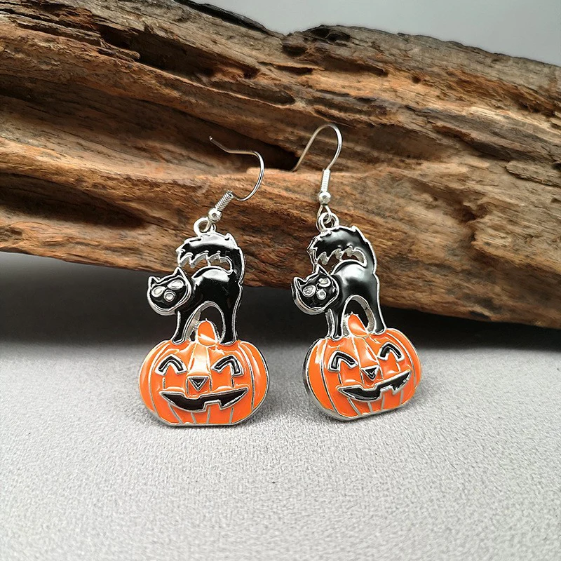 Halloween Funny Earrings Female Personality Ghost Pumpkin Bat Cartoon Jewelry - Image 10
