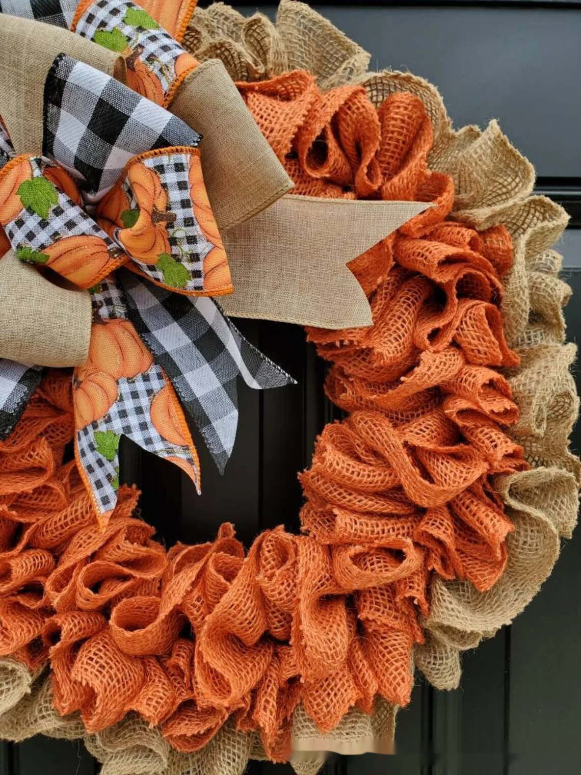 Halloween Garland Pumpkin Berry Door Hanging Harvest Festival Linen Wreath - Image 10