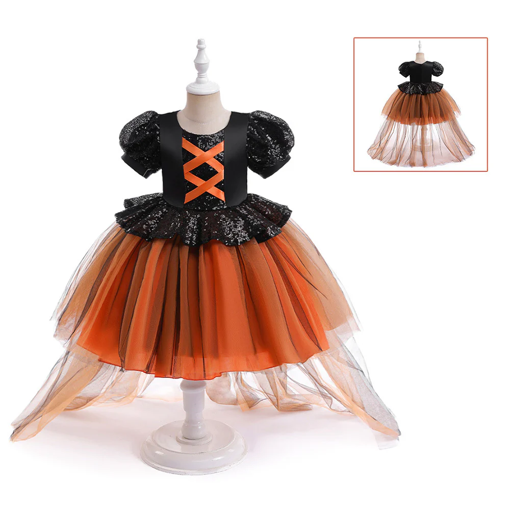 Halloween Girls' Witch Performance Costume Party Dress - Image 4