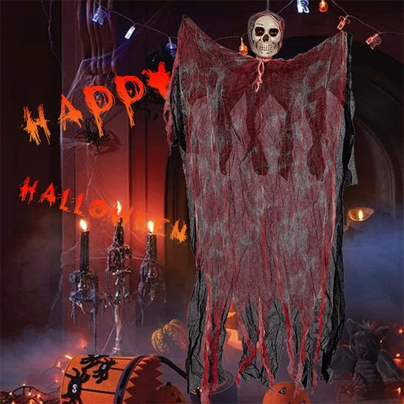 Halloween Hanging Ghost Dyed Blood Horror Skull Prop - Image 2