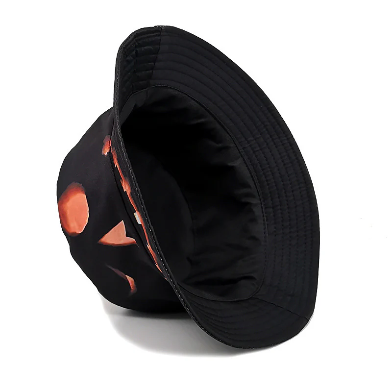 Halloween Hats Creative Cartoon Pumpkin Grimace Printed Sun-shade Fisherman Hat - Image 4