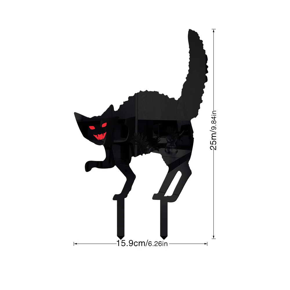 Halloween Horror Cat Acrylic Outdoor Courtyard Ornamental Floor Outlet - Image 4