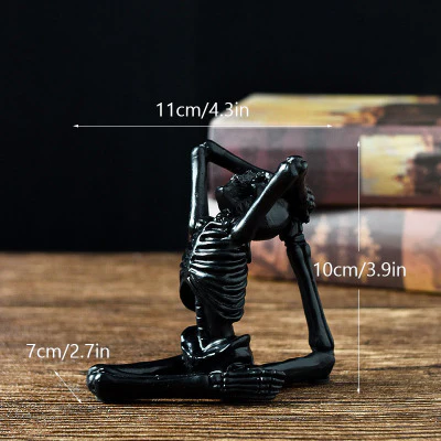 Halloween Horror Desktop Decoration Resin Ornaments Feature Modelling Yoga Skull Skeleton - Image 12