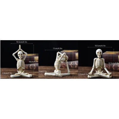 Halloween Horror Desktop Decoration Resin Ornaments Feature Modelling Yoga Skull Skeleton - Image 14