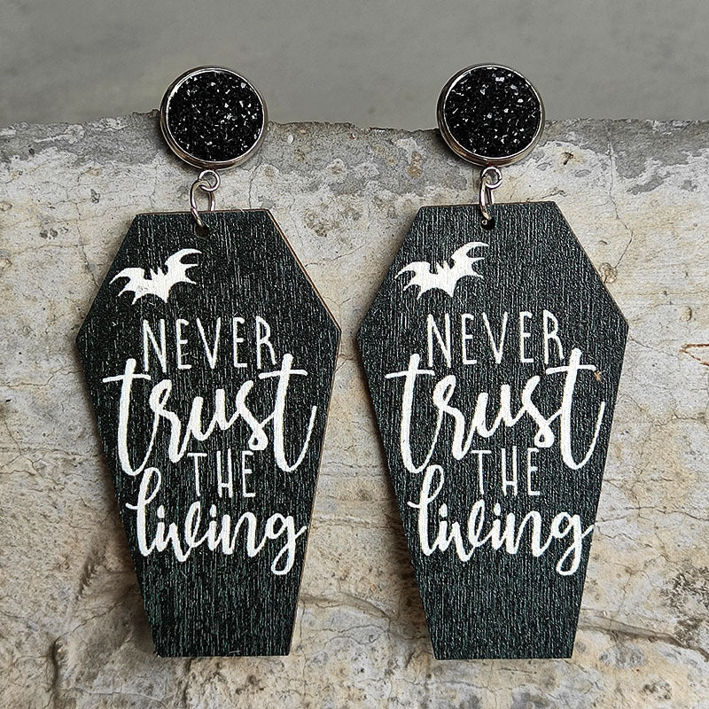 Halloween Horror Eardrop Grave Undead Bat Cross Coffin Earrings - Image 5