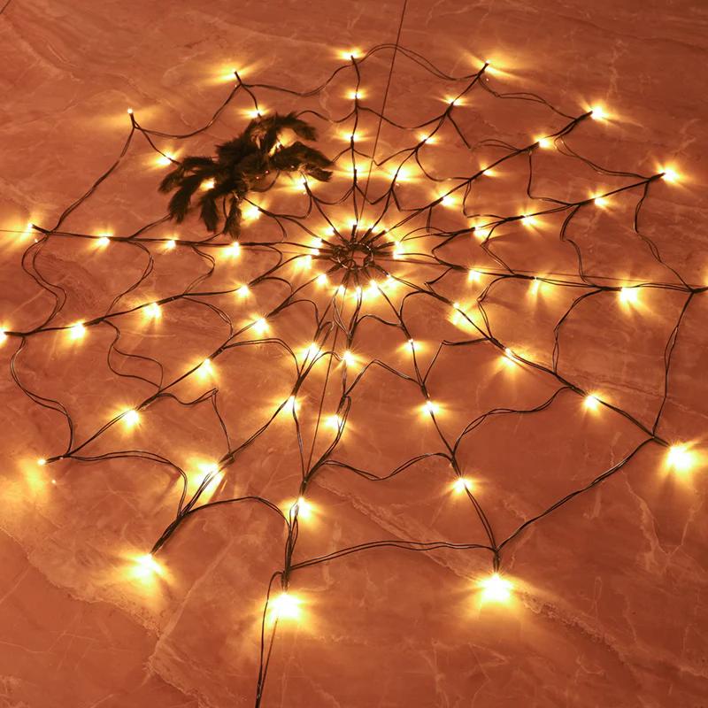 Halloween Led Spider Web String Light 5v Remote Control 8 Modes Net Mesh Decor Led Light - Image 4