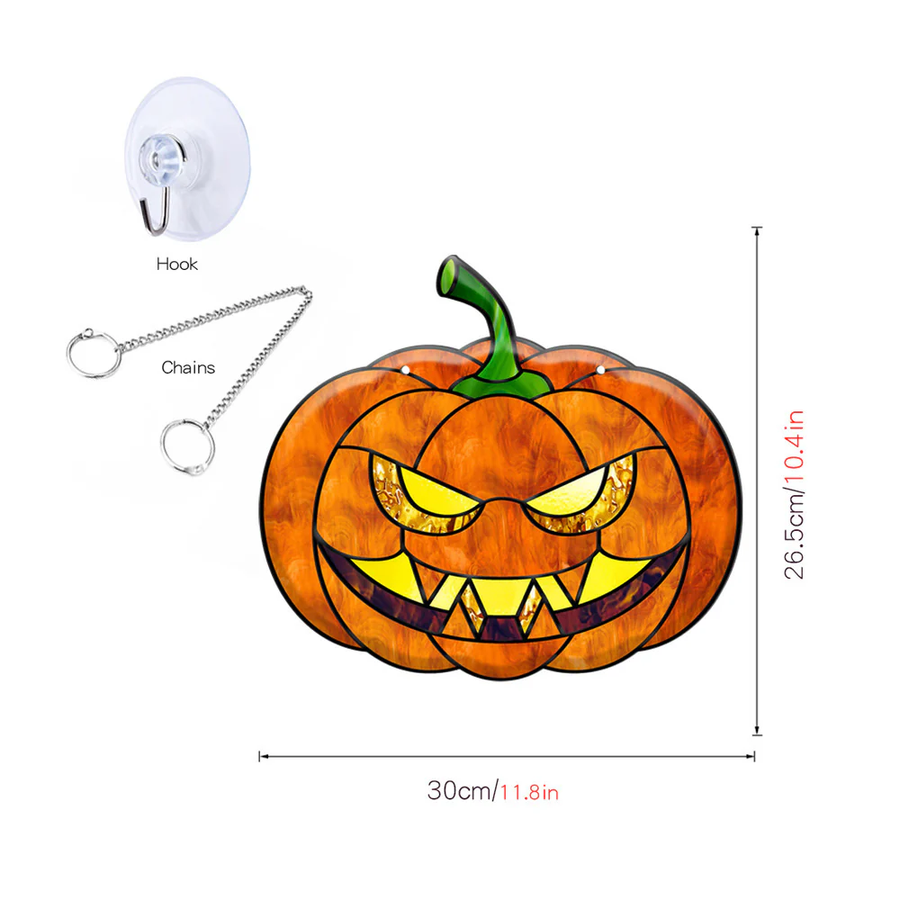 Halloween Pumpkin Bat Ghost Acrylic Hang Decorations - Image 3