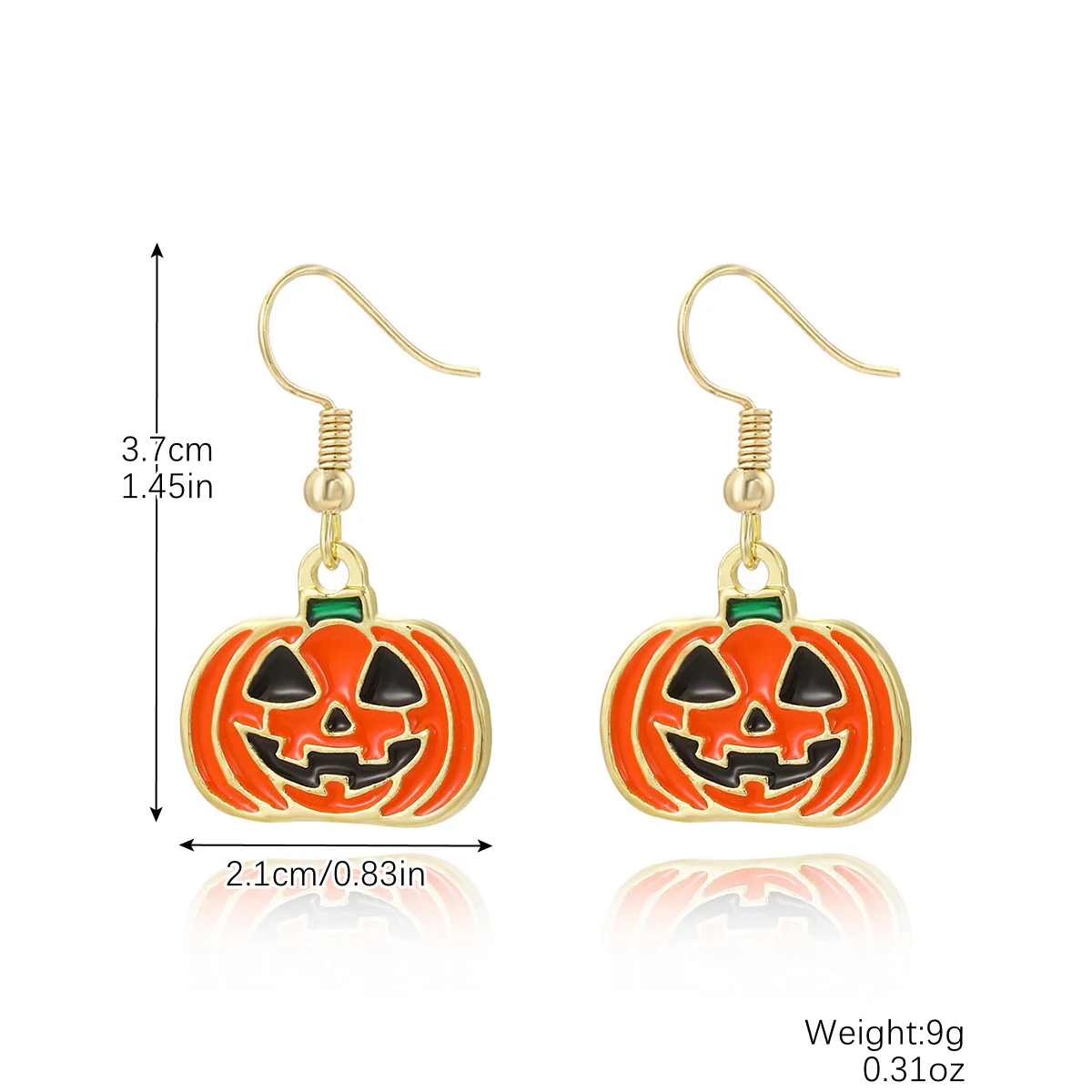 Halloween Pumpkin Skull Bat Earrings Set - Image 5