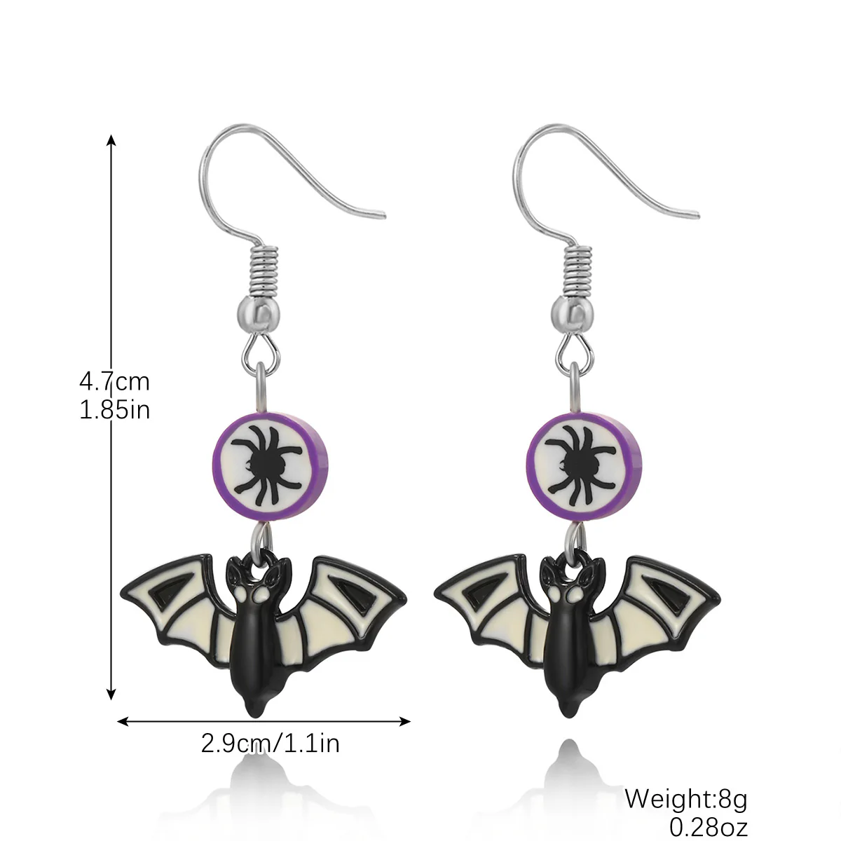 Halloween Pumpkin Skull Bat Earrings Set - Image 8