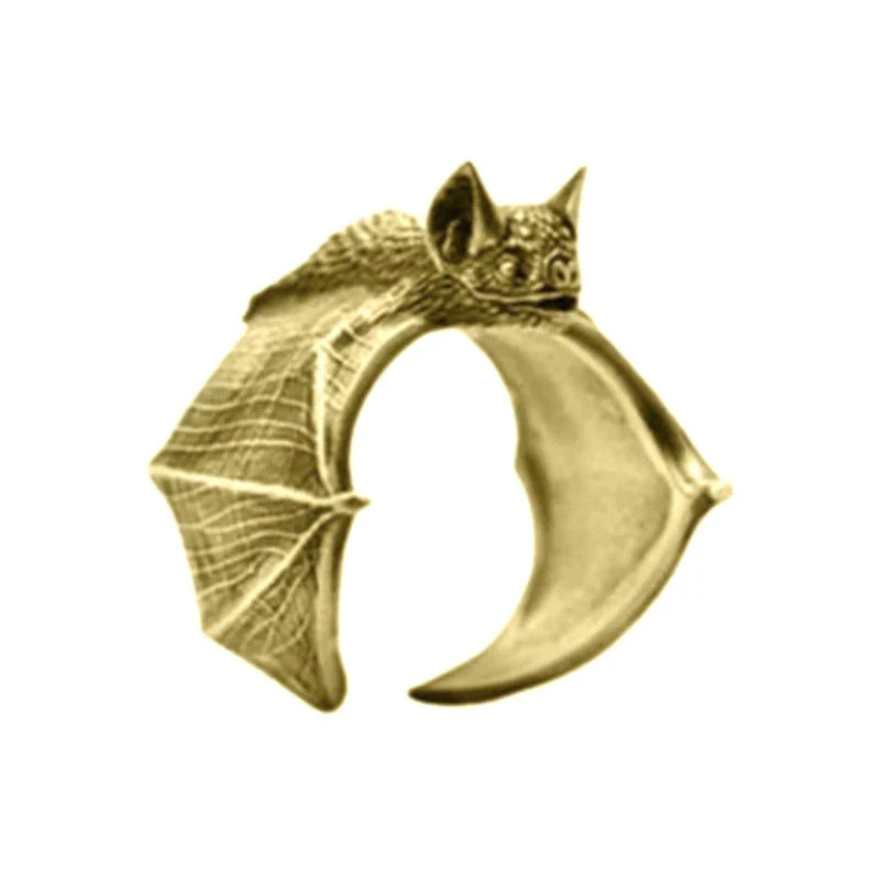 Halloween Rings Men's And Women's Fashion Personality Vintage Bat Ring Cute Jewelry - Image 5