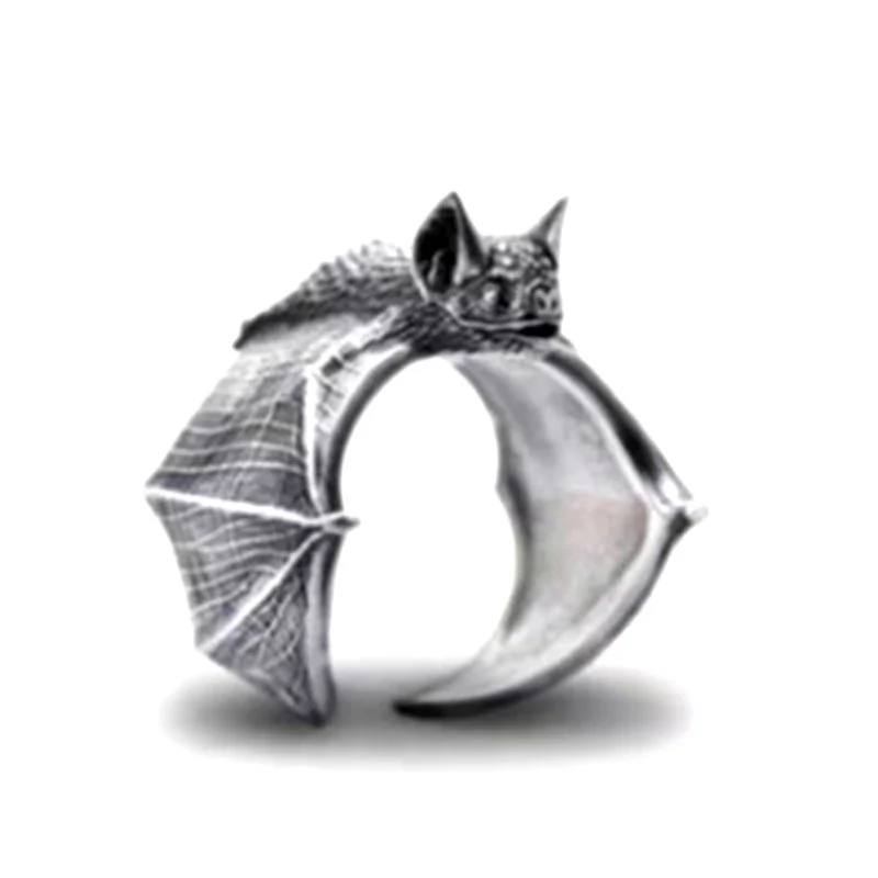 Halloween Rings Men's And Women's Fashion Personality Vintage Bat Ring Cute Jewelry - Image 6